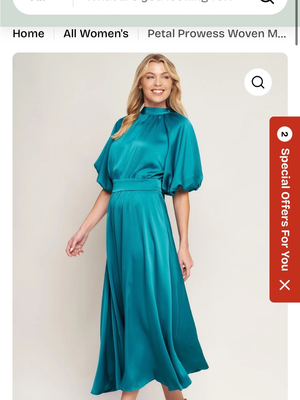 Flying Tomato Teal Satin Midi Dress